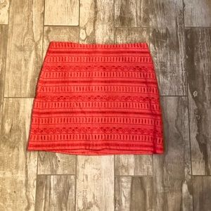 Coral eyelet skirt. Size 8. Gap.